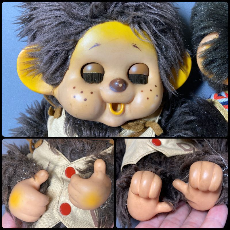 古いぬいぐるみ☆メーカー不明 スリーピングアイのモンチッチ2体