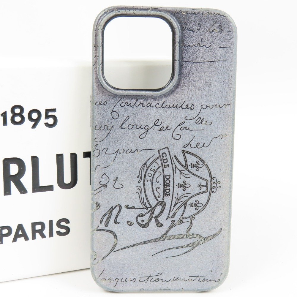 77957Berluti ベルルッティ 美品 カリグラフィ 携帯ケース iPhone