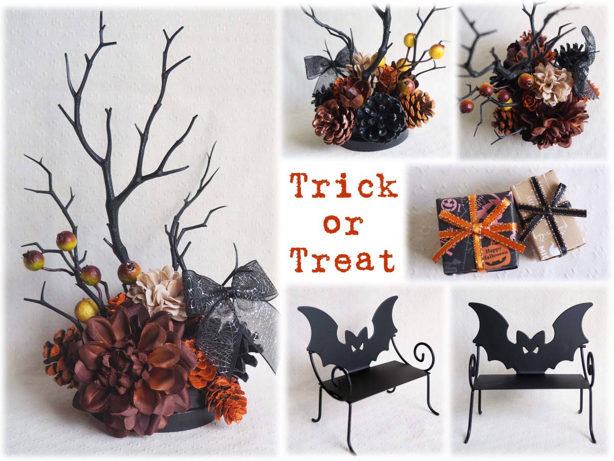 ☆ハンドメイド・羊毛フェルト・ハロウィン・うさぎ・おばけ・かぼちゃ