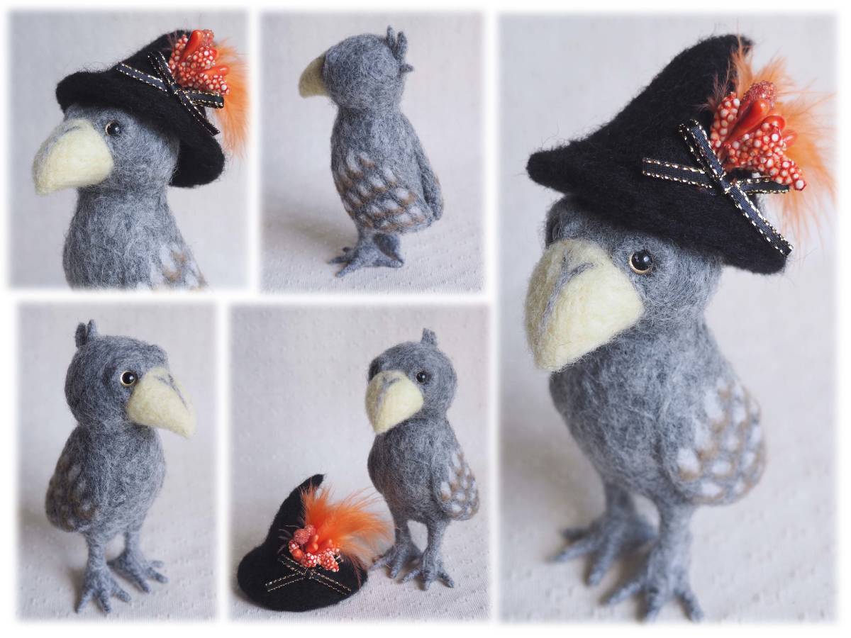 【ハロウィン飾り】羊毛フェルト カボチャ帽子のうさぎさん 2026年9月頃再販予定】羊毛フェルトのハロウィンシリーズ♪かぼちゃと