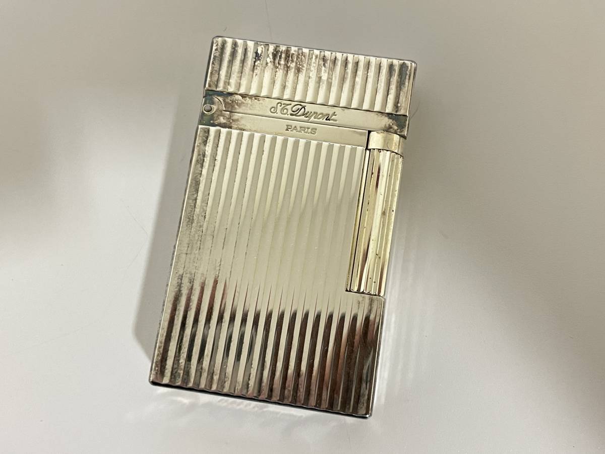 ライン2 デュポン シルバー 着火 開閉音良好 0 S.T.Dupont ライン2 