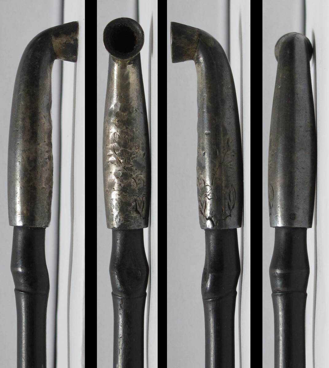 銀製 煙管 寿一 刻 牡丹 彫 43g 煙草盆 花景 刀 梅 彫刻 54g 在銘[純 村田/銀925/純銀製/純銀まとめて/竹/提物/草花/皿/煎茶盆/瓶敷/キセル Jen Yu Taipei慕古惜今 牡丹（硬白） - 烟草市场