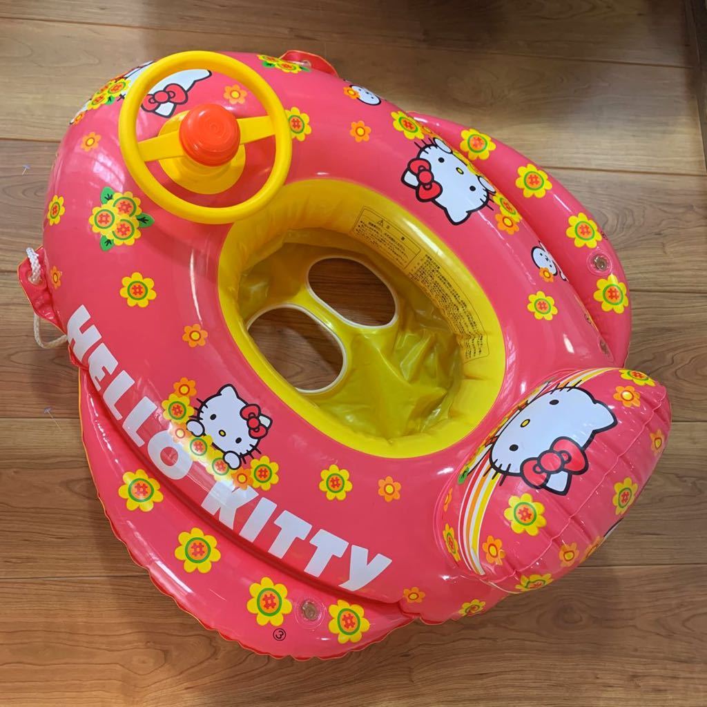 送料無料 浮き輪 足入れボート キティちゃん 空ビ 浮輪 レトロ ハロー