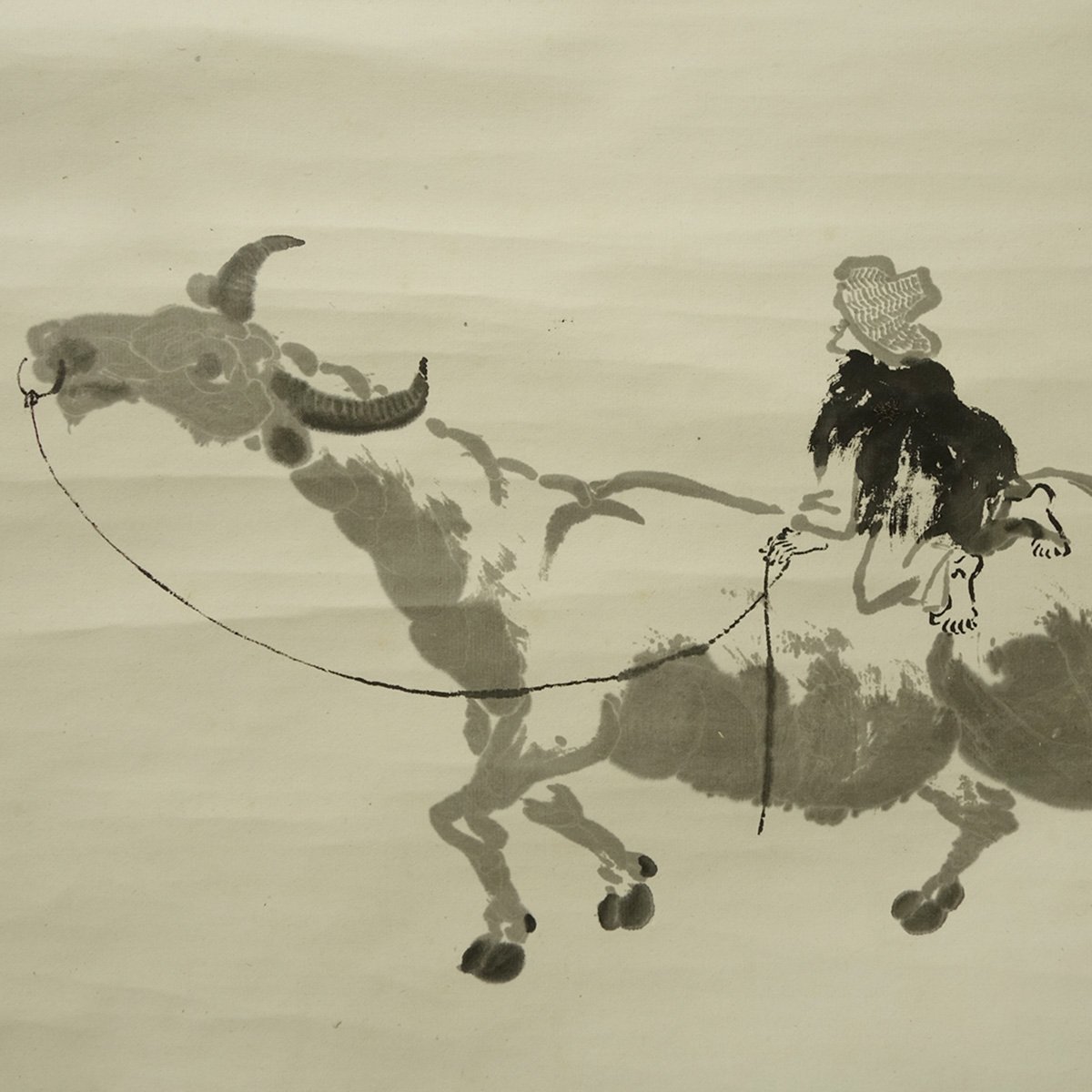 模写 喜聞 横山大観 牧牛図 双幅 古筆 古文書 古書 日本画 近代絵画