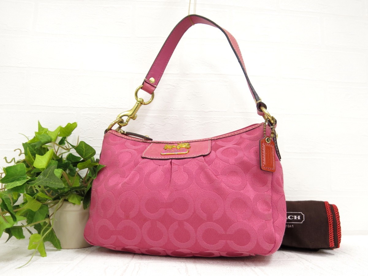 COACH コーチ オプアート 41991 ナイロンキャンバス カーフ レザー 本 