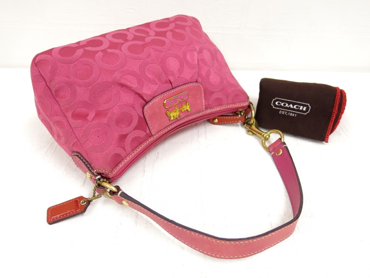 COACH コーチ オプアート 41991 ナイロンキャンバス カーフ レザー 本 