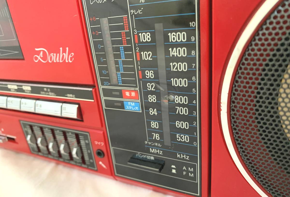 昭和レトロ SHARP シャープ QT-P8R ダブルラジカセ 赤 レッド ジャンク
