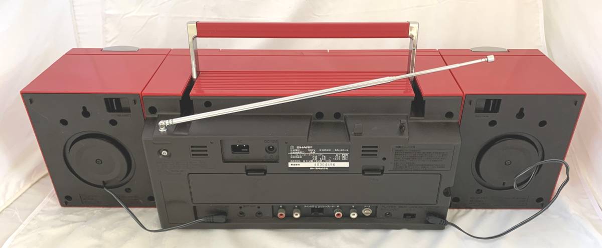 (K) 美品　SHARP　シャープ　ラジカセ　QT-P8R　赤 昭和レトロ SHARP シャープ QT-P8R ダブルラジカセ 赤 レッド ジャンク