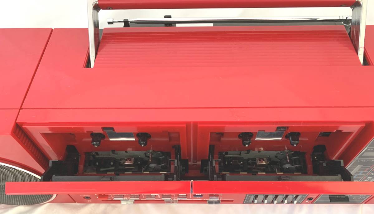 昭和レトロ SHARP シャープ QT-P8R ダブルラジカセ 赤 レッド ジャンク