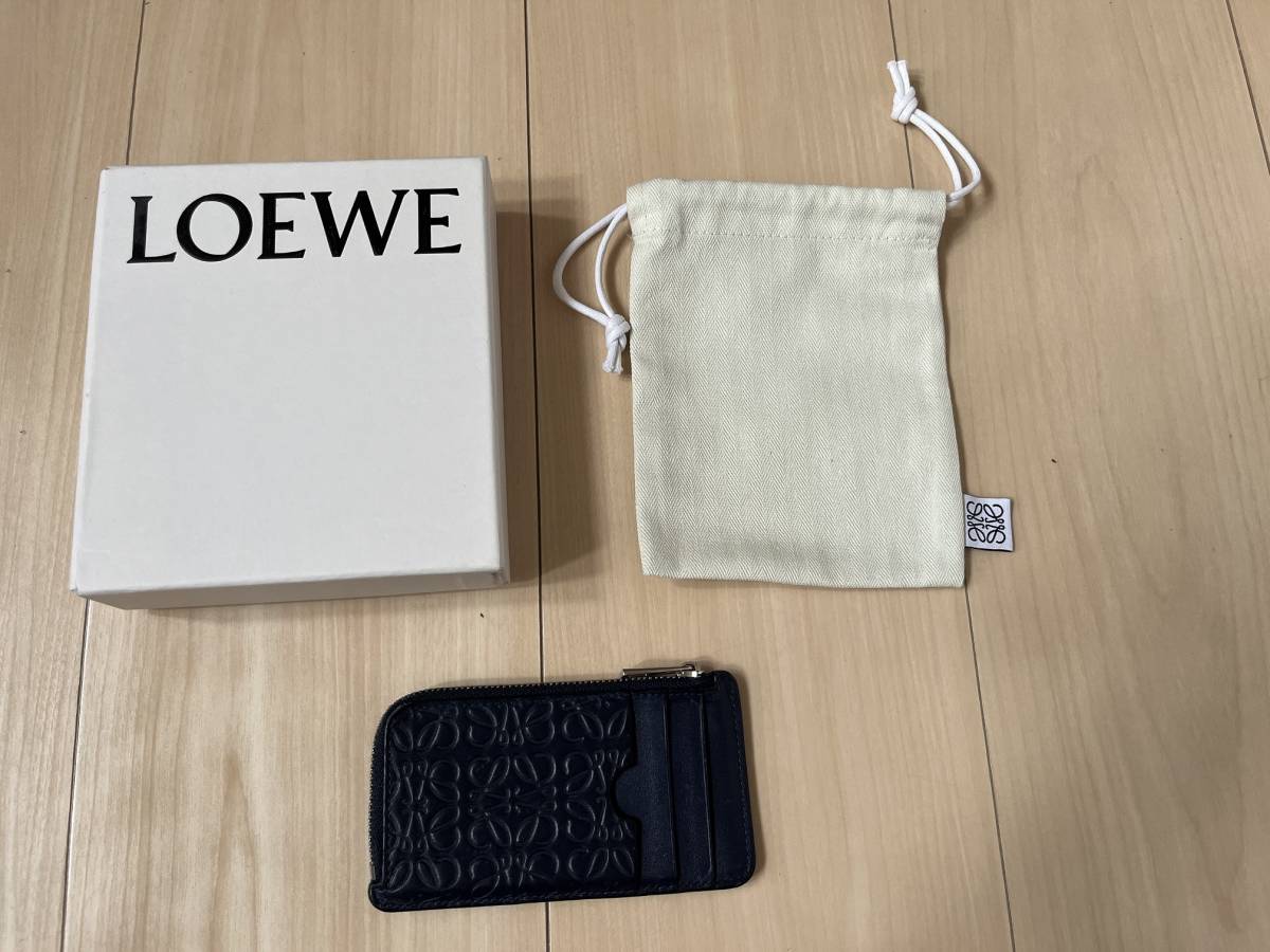 ロエベ LOEWE フラグメントケース アナグラム ネイビー 紺色 カード