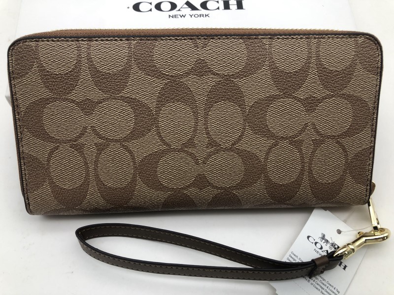 コーチ COACH 長財布 財布 ロング ジップ ストラップ付き ラウンド 