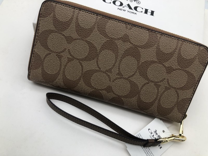 コーチ COACH 長財布 財布 ロング ジップ ストラップ付き ラウンド 