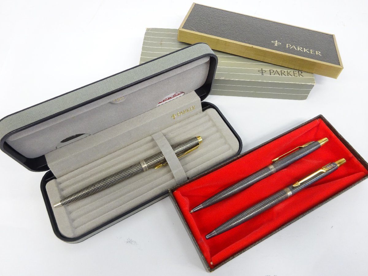 1円～　おたからや◆G0674　Parker パーカー　スターリングシルバー　CAP＆BARREL　ボールペン　シャープペンシル　 計3本※筆記未確認