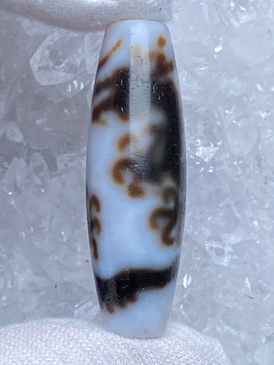 即決 1123i395 最高級！！！★【チベット五本爪龍神至純天珠】★ 38.5x12mm（新品）