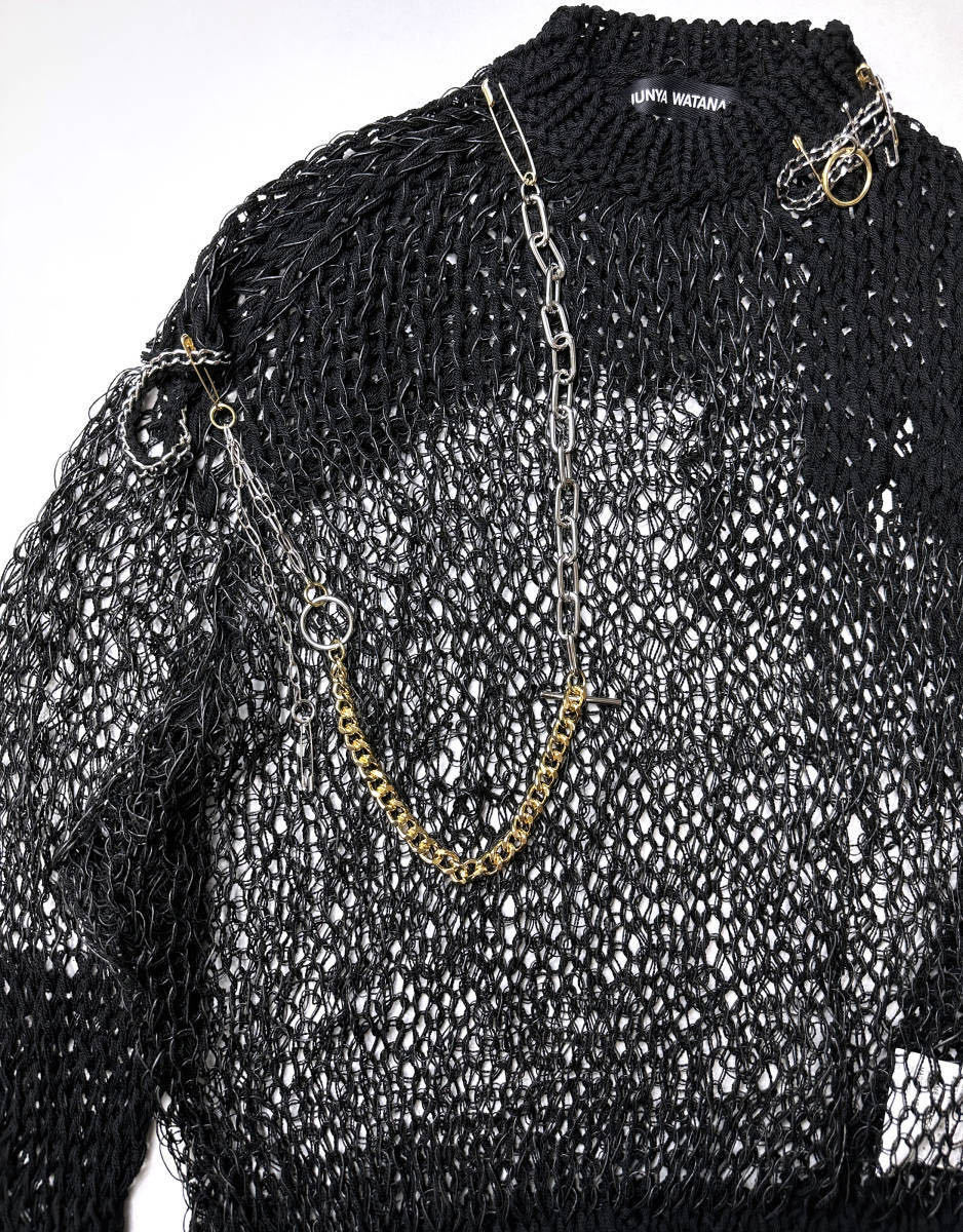23SS チェーン 安全ピン 装飾 ニット セーター パンクJUNYA WATANABE 