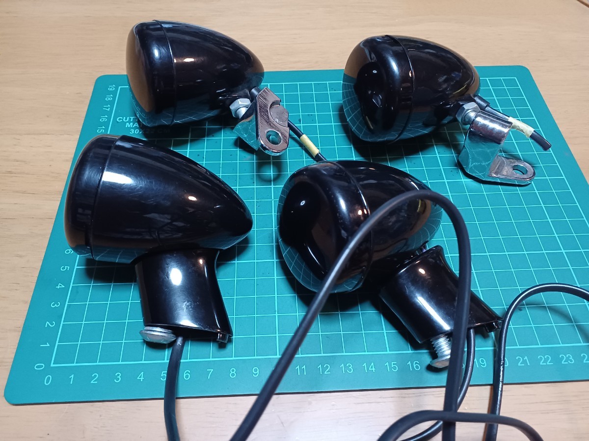 □良品スモークレンズ□ハーレーダビッドソン純正ウインカー前後セット