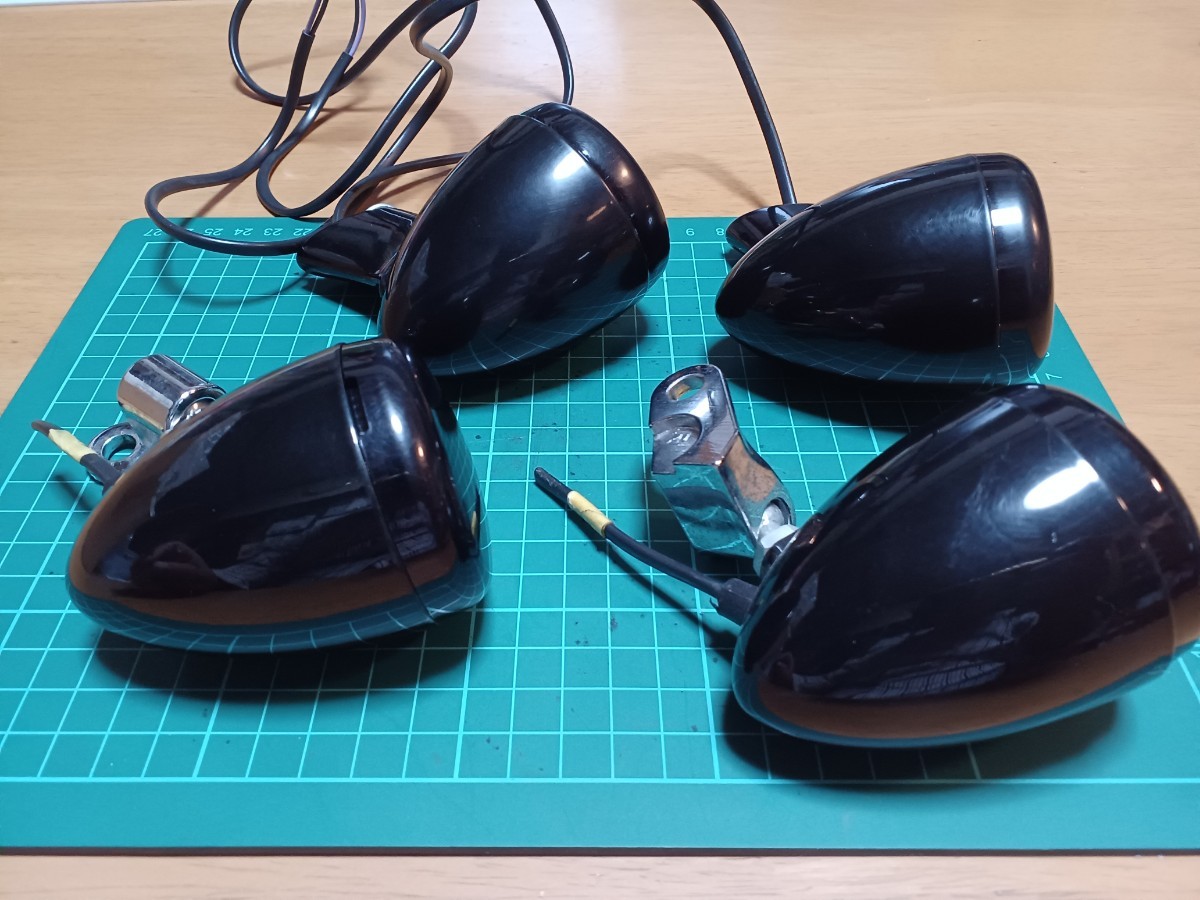 □良品スモークレンズ□ハーレーダビッドソン純正ウインカー前後セット