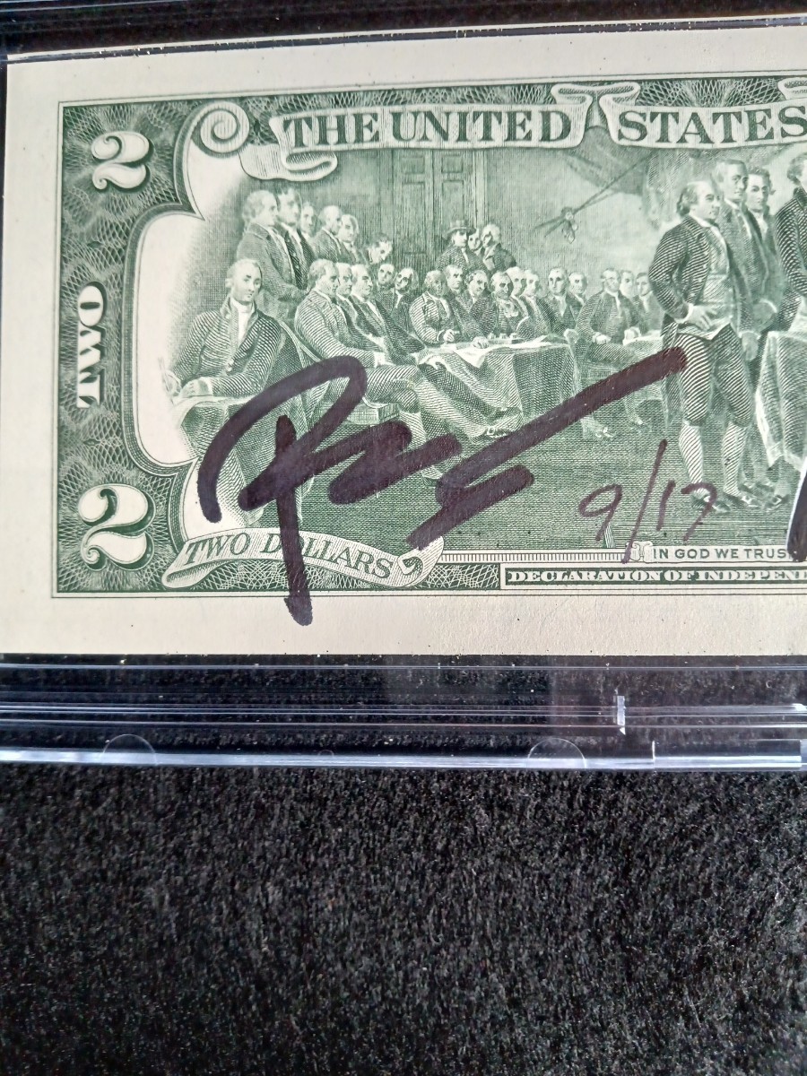 世界17枚限定 大谷翔平 二刀流 2ドル札 紙幣 アート Rency 直筆サイン入り