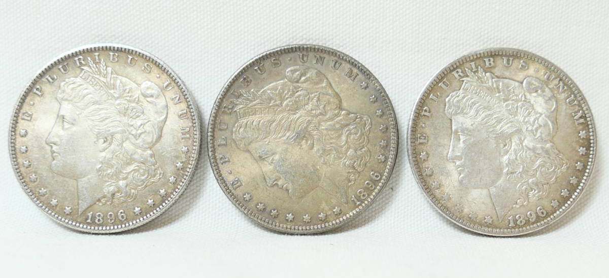 2025，セール アメリカ 1896年 1ドル銀貨 3個 モルガンダラー コイン 銀貨 リバティコイン 銀品位確認済み(北アメリカ)｜売買されたオークション情報、yahooの商品情報をアーカイブ公開 - オークファン 北アメリカ