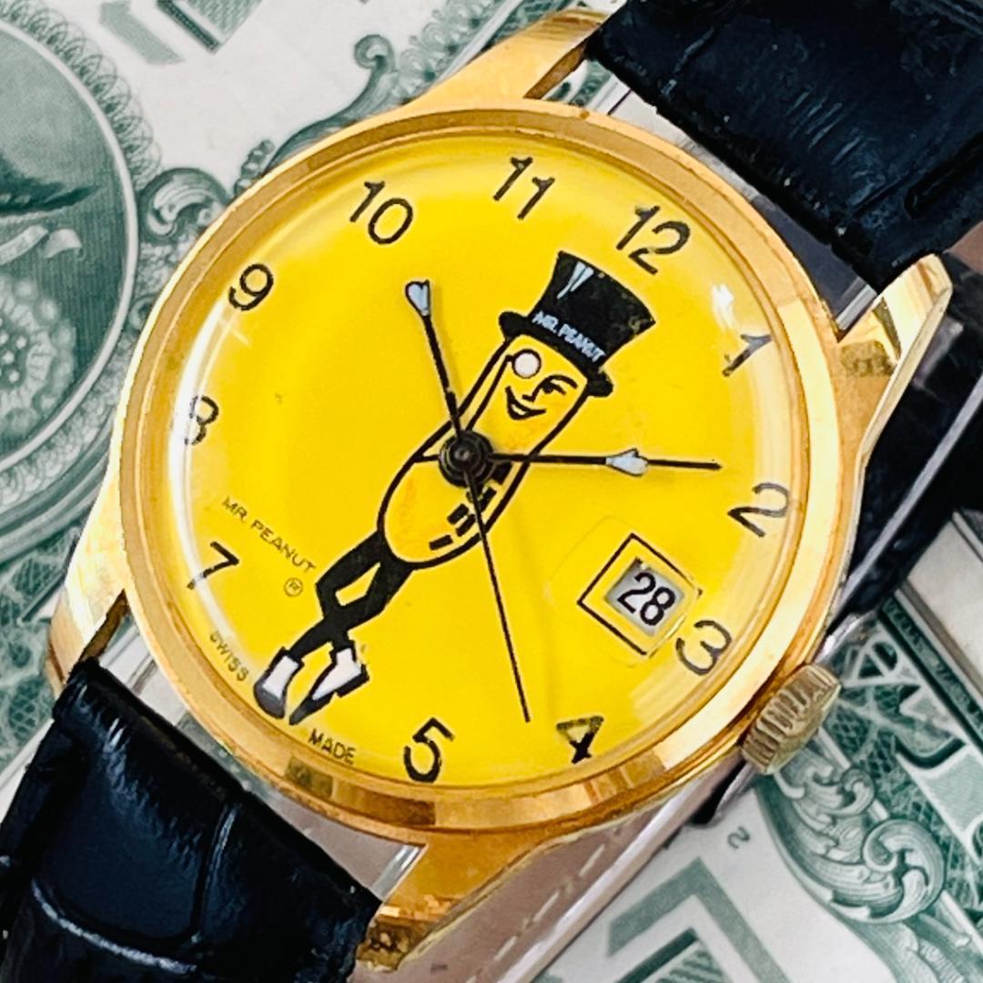 腕時計メンズ【希少】ミスターピーナッツMr.Peanuts手巻きプランターズ社アメリカ不動アンティーク中古ヴィンテージジャンクU126