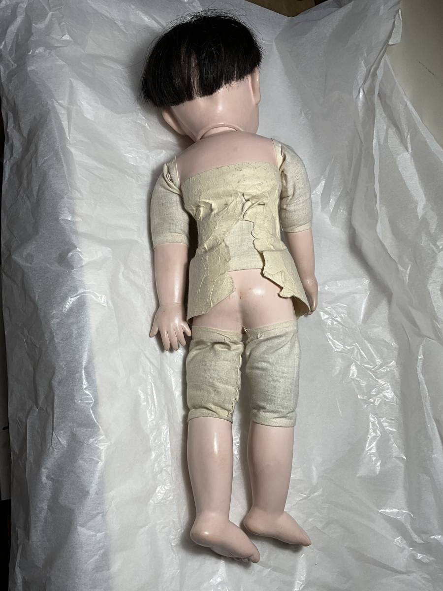 明治大正頃 抱き人形 男の子 48cm 銘あり / 市松人形 抱き人形 雛人形
