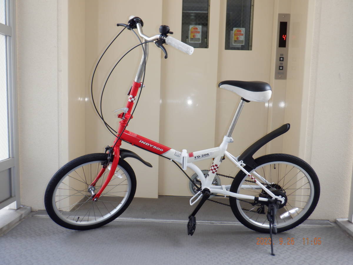 20インチ 折りたたみ自転車 小径車 6段変速 通学 c66☆￥6500スタート 