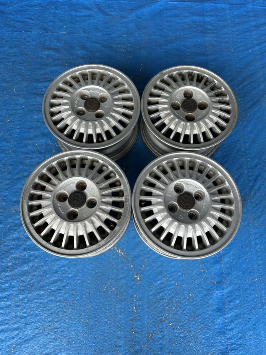 やっち【4本セット】13インチ5.5J+38 PCD100 4穴 VW純正 STi 13インチ5.5J 4穴PCD 100 オフセット38 中古アルミホイール