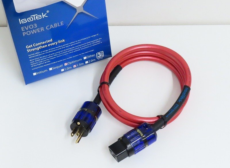 ■□【美品】IsoTek EVO3 Optimum 電源ケーブル 1.5m アイソテック 元箱付(EVO3 SIGMA パワーコンディショナー 同時出品中▼018579002m□■