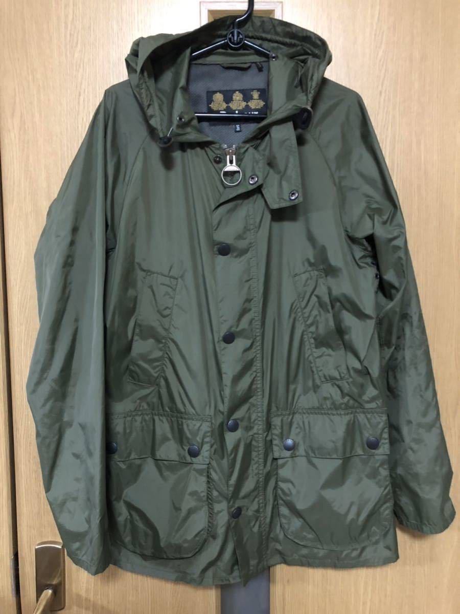 BARBOUR SL BEDALE HOODED NYLON PACKABLE カーキ系 ノンオイル サイズ36 バブアー ナイロン