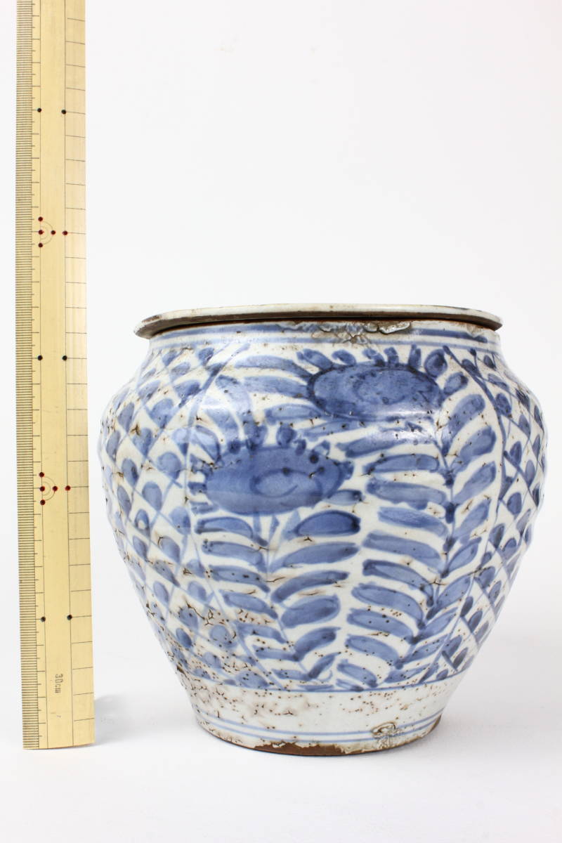 桃山時代】呉須染付 明末 唐物 茶道具 伝世品 水辺の水草
