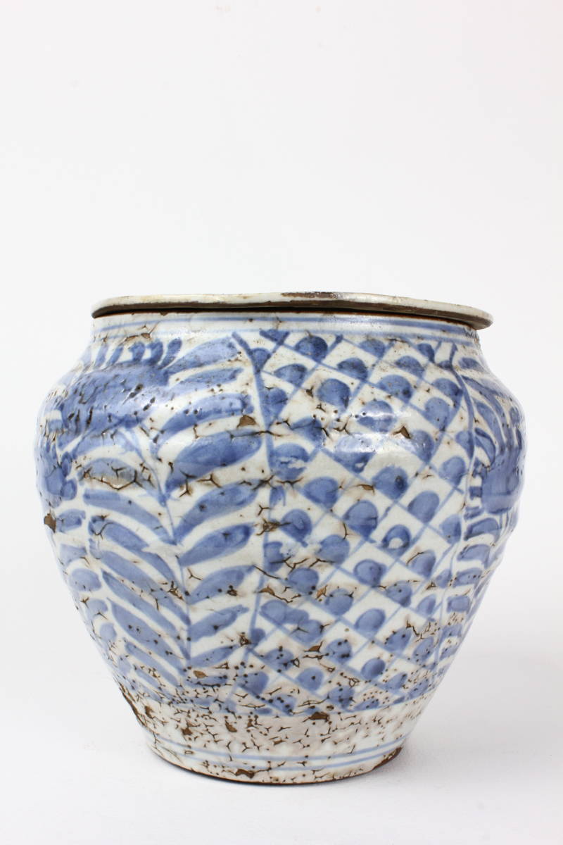 桃山時代】呉須染付 明末 唐物 茶道具 伝世品 水辺の水草