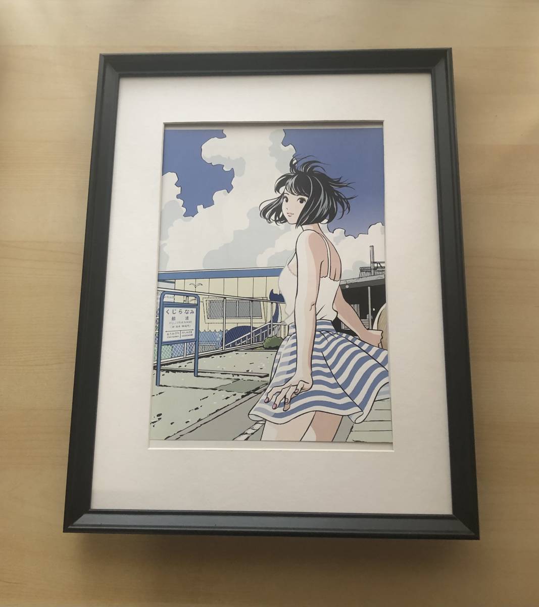 kj ☆額装品☆ 江口寿史 日曜日のサマートレイン A3サイズ 額入り ポスター