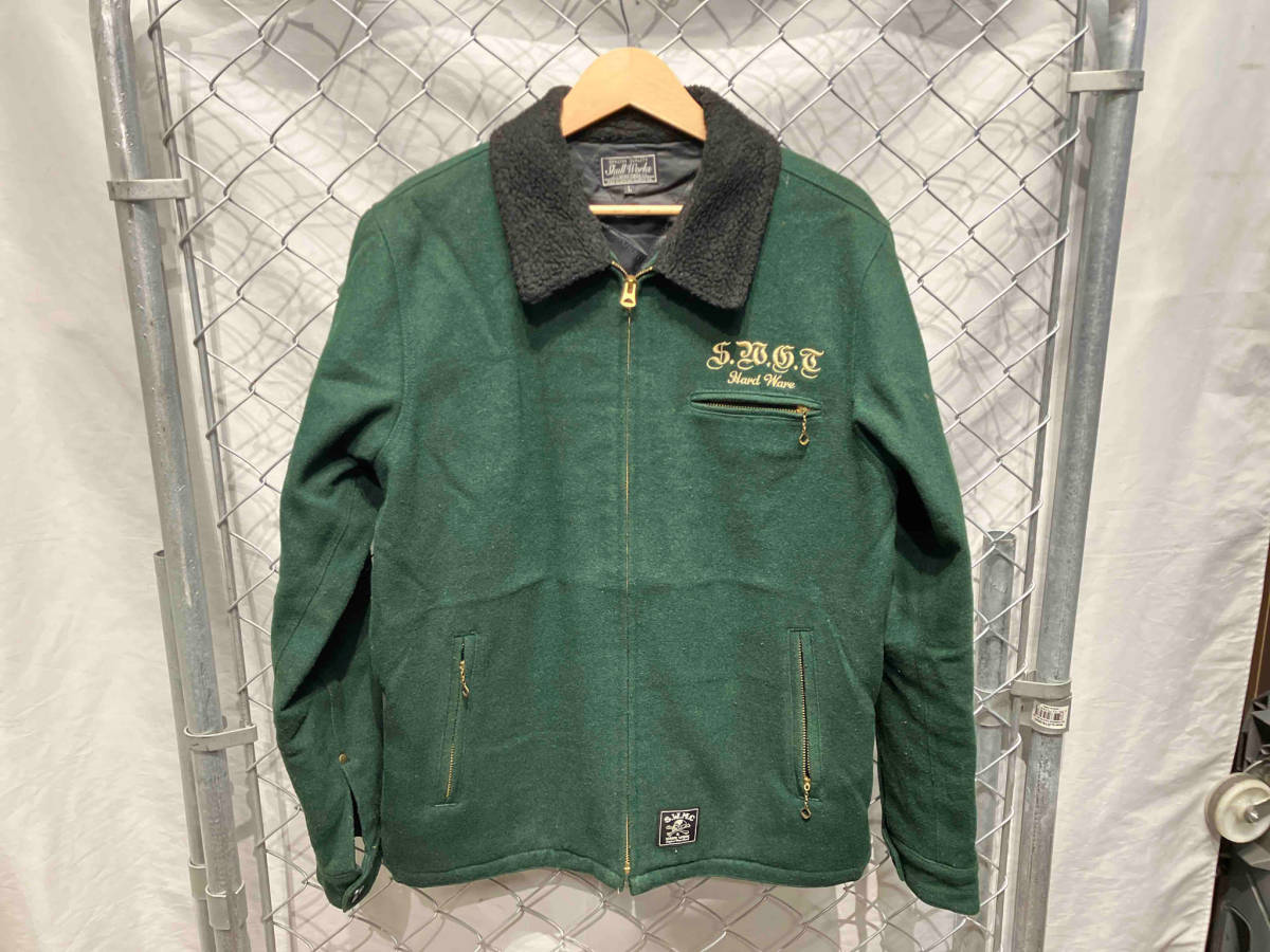 SKULL WORKS Back Designed Wool Jacket Green Size:L スカルワークス 