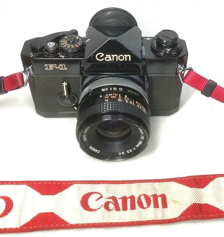 ★完動・美品★Canon F-1 ボディ+Canon FD 28mm F3.5 S.C レンズ キャノンレンズセット ストラップ付 安心の動作確認済★
