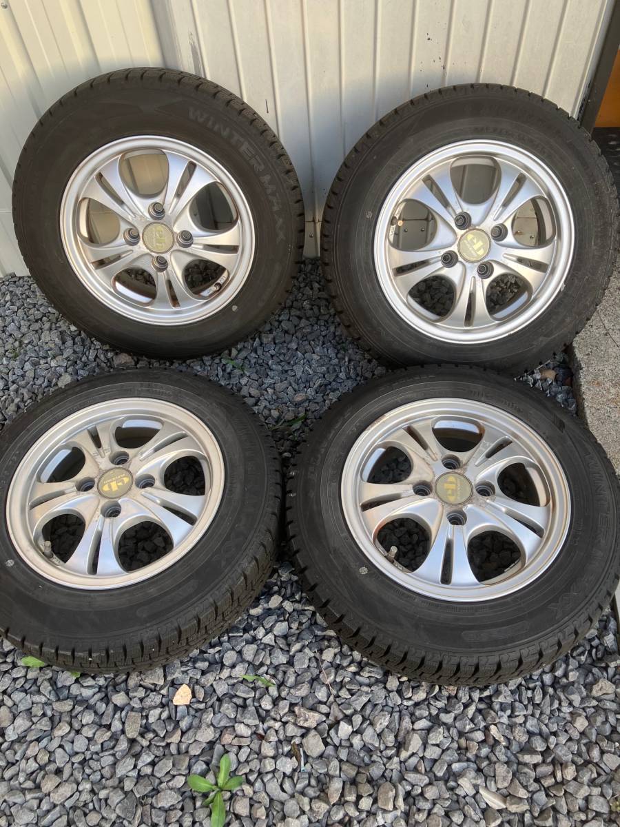 アルミホイール、スタットレスタイヤセット　ダンロップwinter maxx 02 145/80R13 75Q 　4本 ２０20年8分山以上