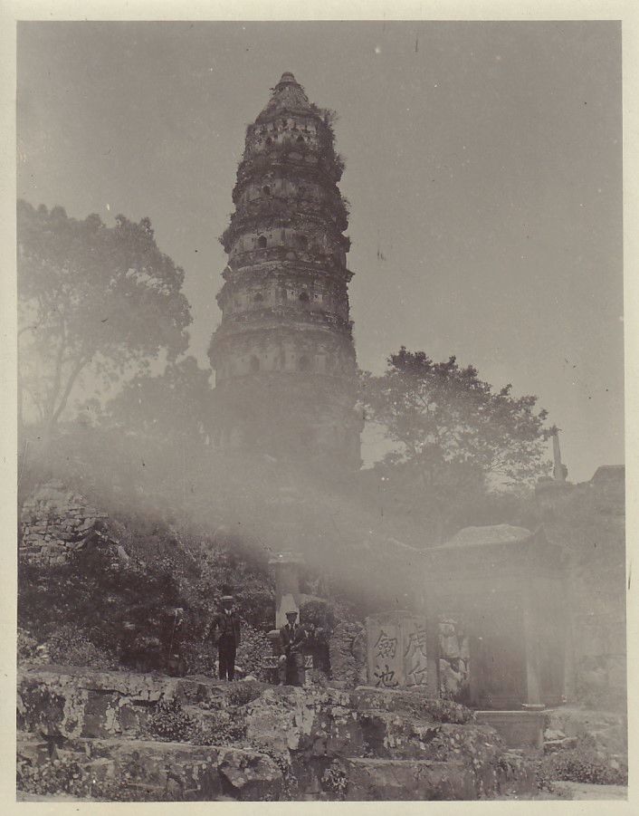 中国 蘇州？4枚★寒山寺 虎丘の斜塔（雲岩寺塔） 街並み 壁画★1930-40年代？★戦前古写真_3