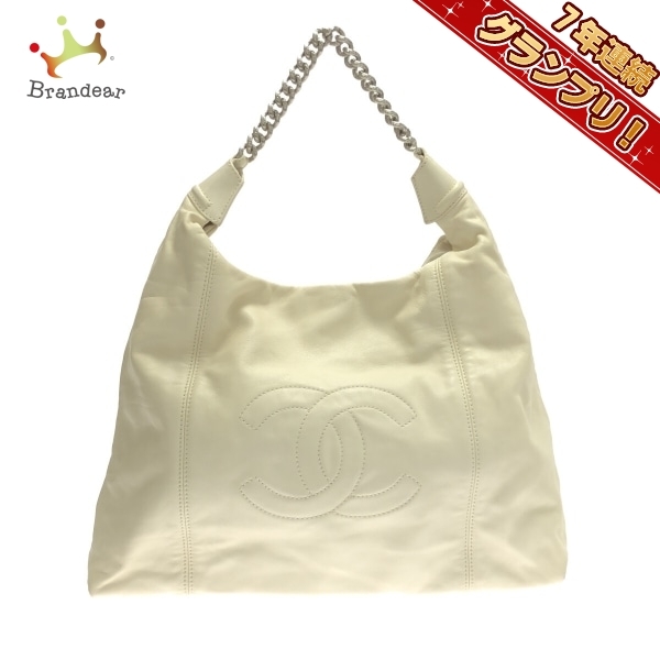 シャネル CHANEL ハンドバッグ - ラムスキン 白 シルバー金具 13番台 バッグ