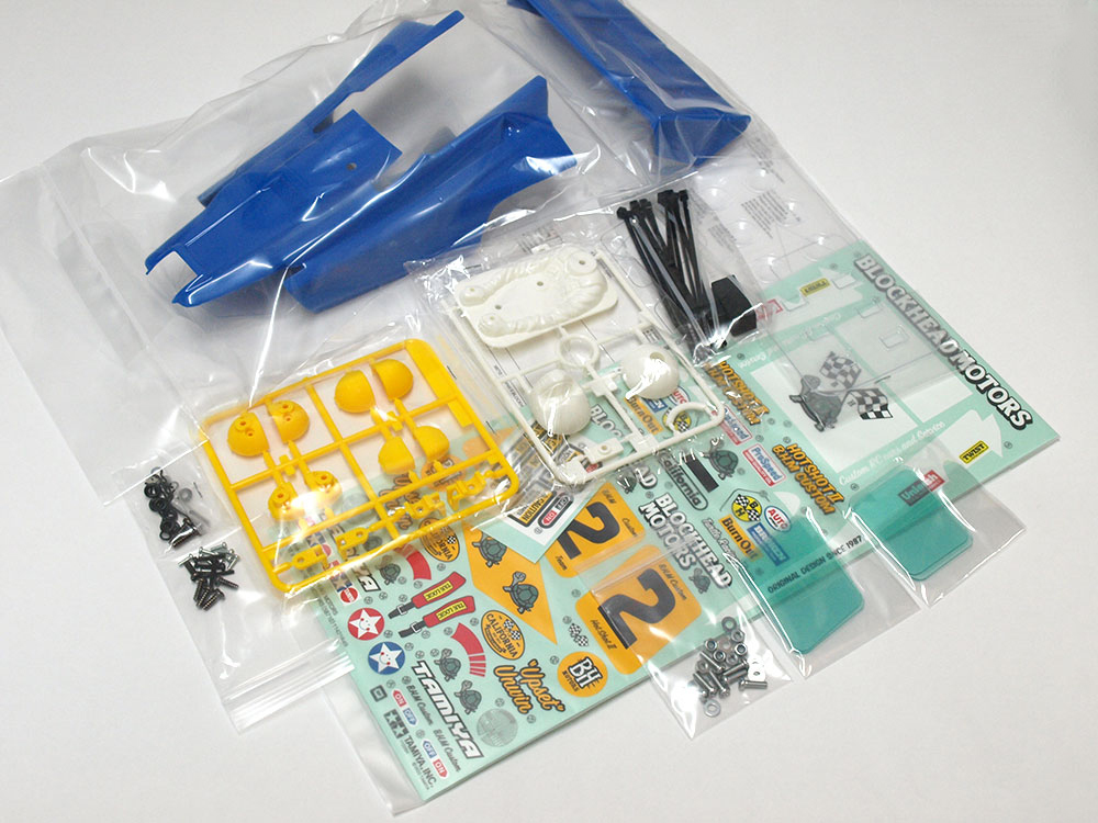 【M1127】ホットショットII ブロックヘッド モータース用 塗装済みボディ・デカール他 セット 新品（検：ドライバー 希少 HOTSHOT2）