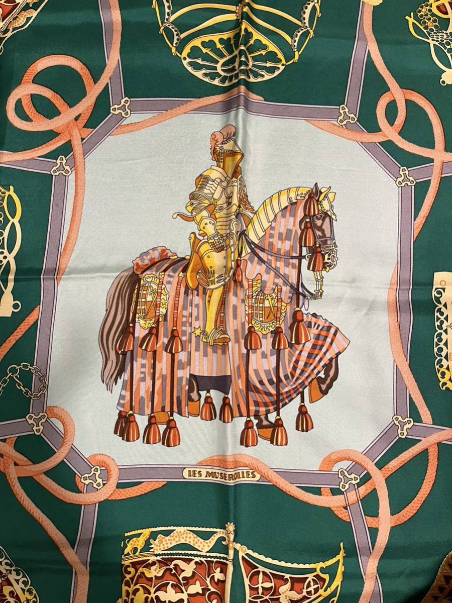 エルメス カレ 90 LES MUSEROLLES レディース HERMES 鼻革シルク 箱