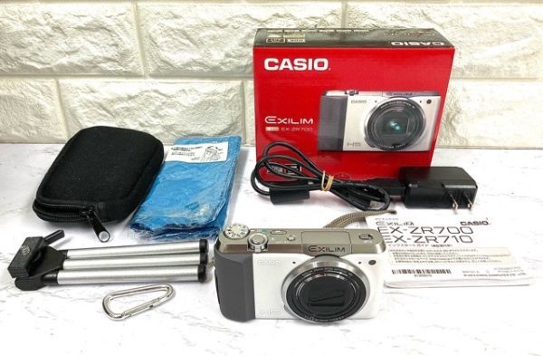 CASIO EXILIM カシオ デジタルカメラ ホワイト HS EX-ZR700 通電 CASIO EXILIM カシオ デジタルカメラ ホワイト HS EX-ZR700 通電