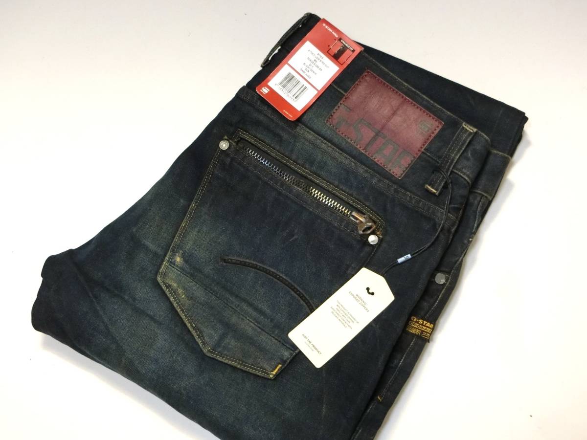 新品未使用 イタリア製 ユーズド加工 G-STAR RAW ジースターロウ ATTACC LOW STRAIGHT デニム ジーンズ W36/F278