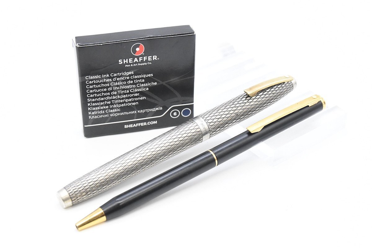 SHEAFFER 14K 万年筆 ボールペン セット スターリングシルバー