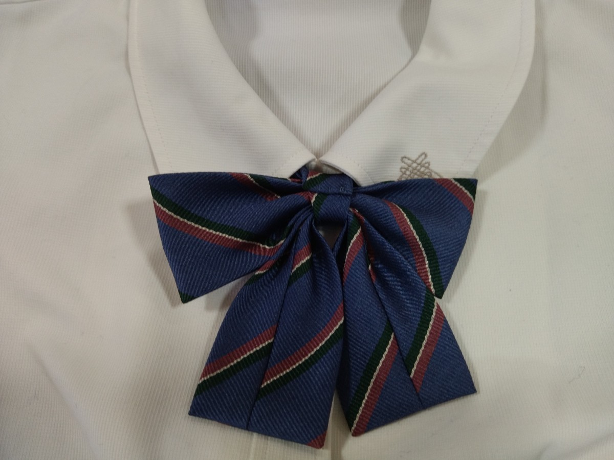 岡山県 岡山学芸館高校 女子制服　夏服セーラー服・指定リボン　Mサイズ　卒業生保管品　ワンオーナー