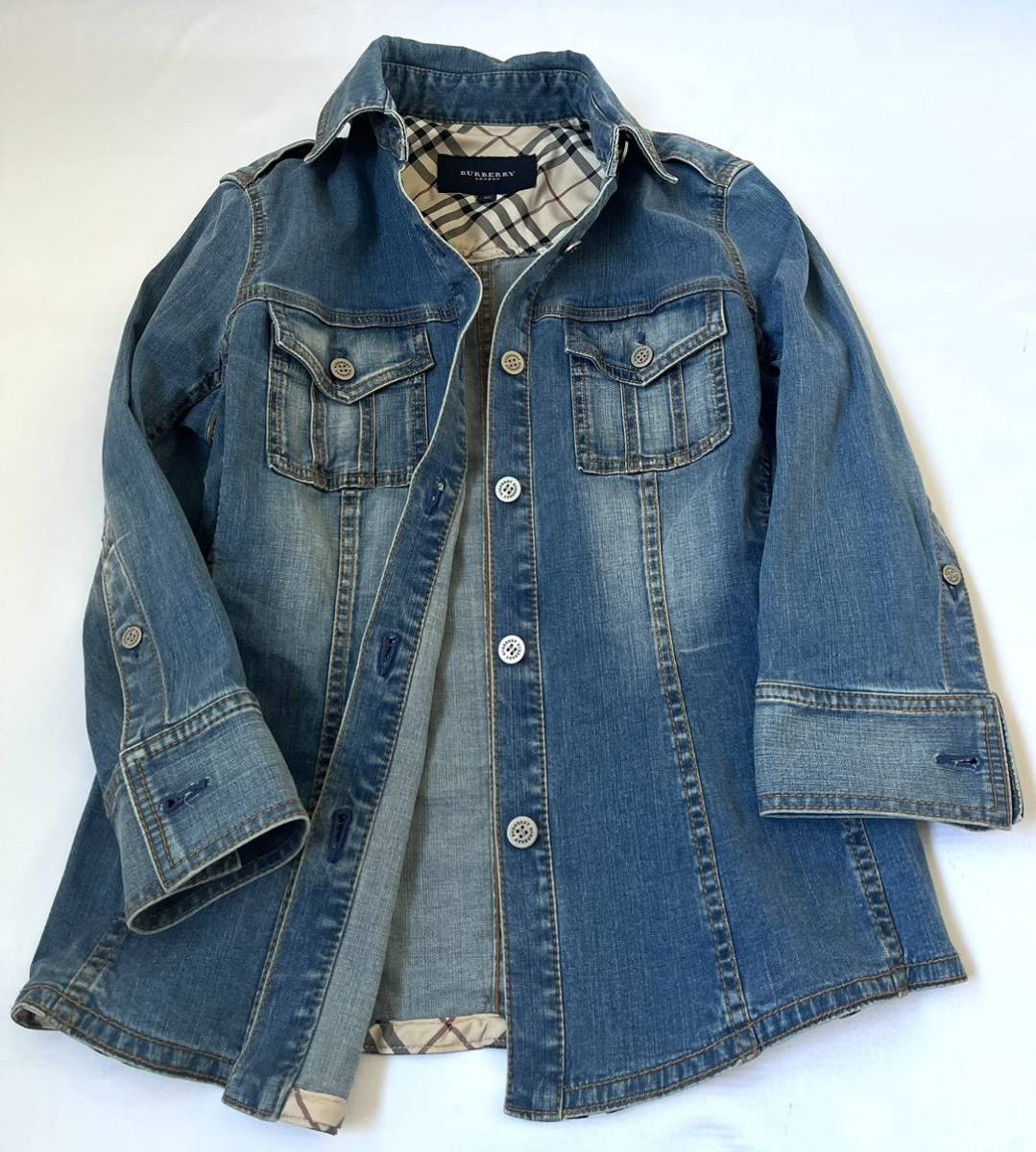 BURBERRY バーバリー ロンドン 七分袖 デニムシャツ ジャケット 40