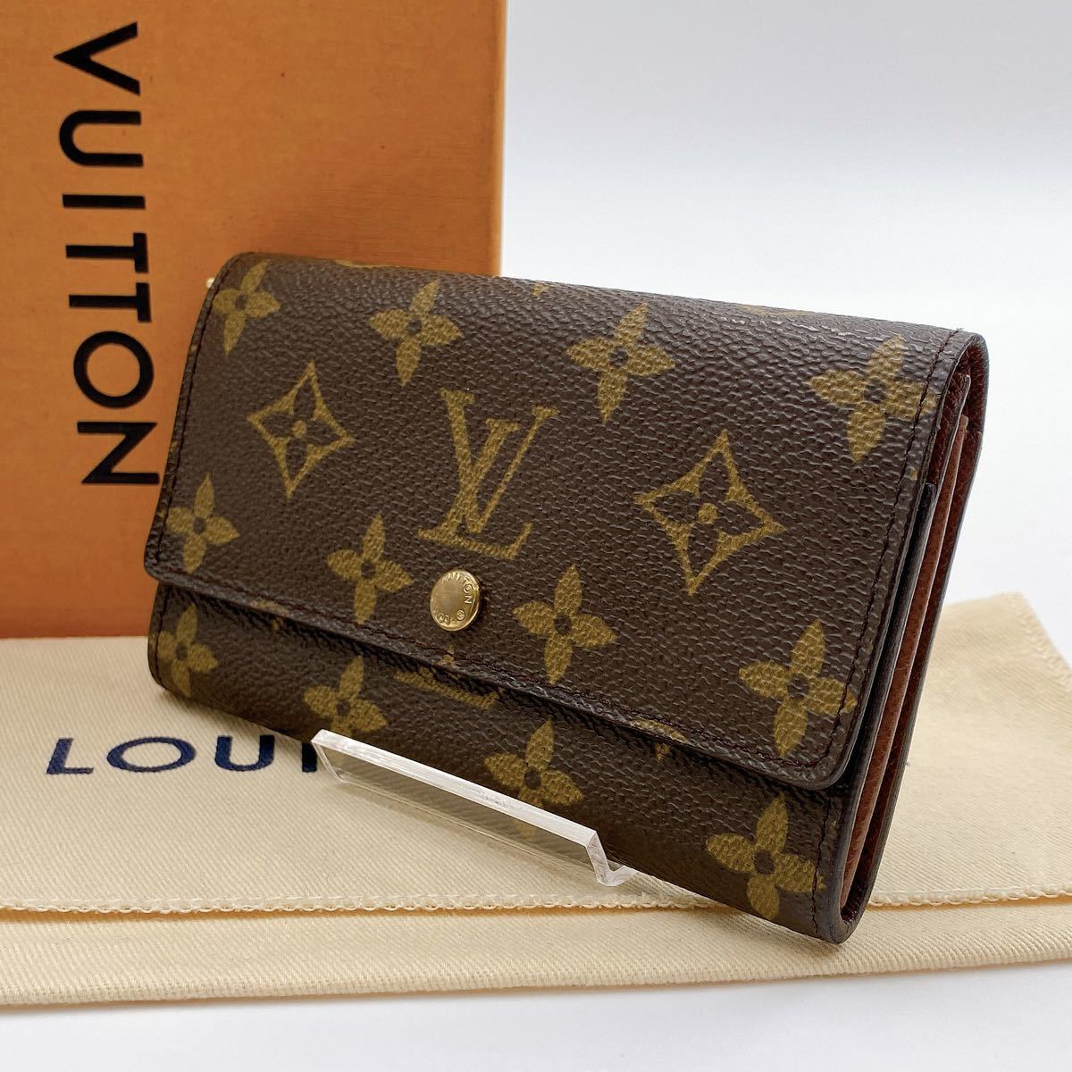 H0214【極美品】LOUIS VUITTON ルイヴィトン　モノグラム　ポルトモネジップ　二つ折り財布　M61730