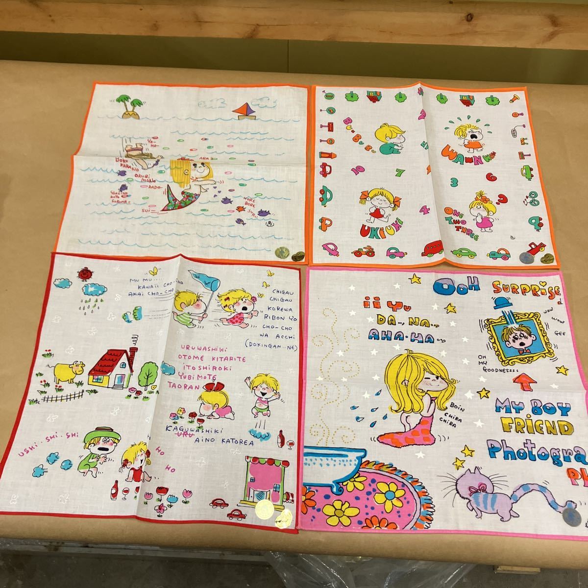 激レア　昭和レトロ　水森亜土　ハンカチ9枚セット　当時物 激レア 昭和レトロ 水森亜土 ハンカチ9枚セット 当時物 Yahoo