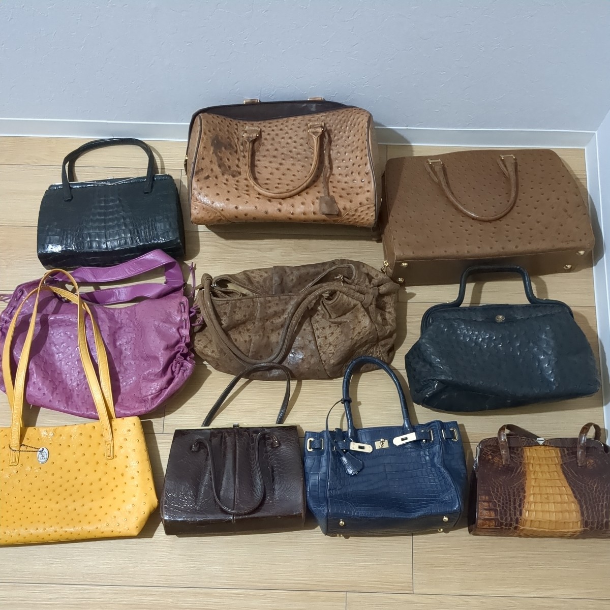 ★エキゾチックレザー等系まとめ★ JRA ハンド&ショルダーバッグ10個セット オーストリッチ カイマン クロコダイルなど