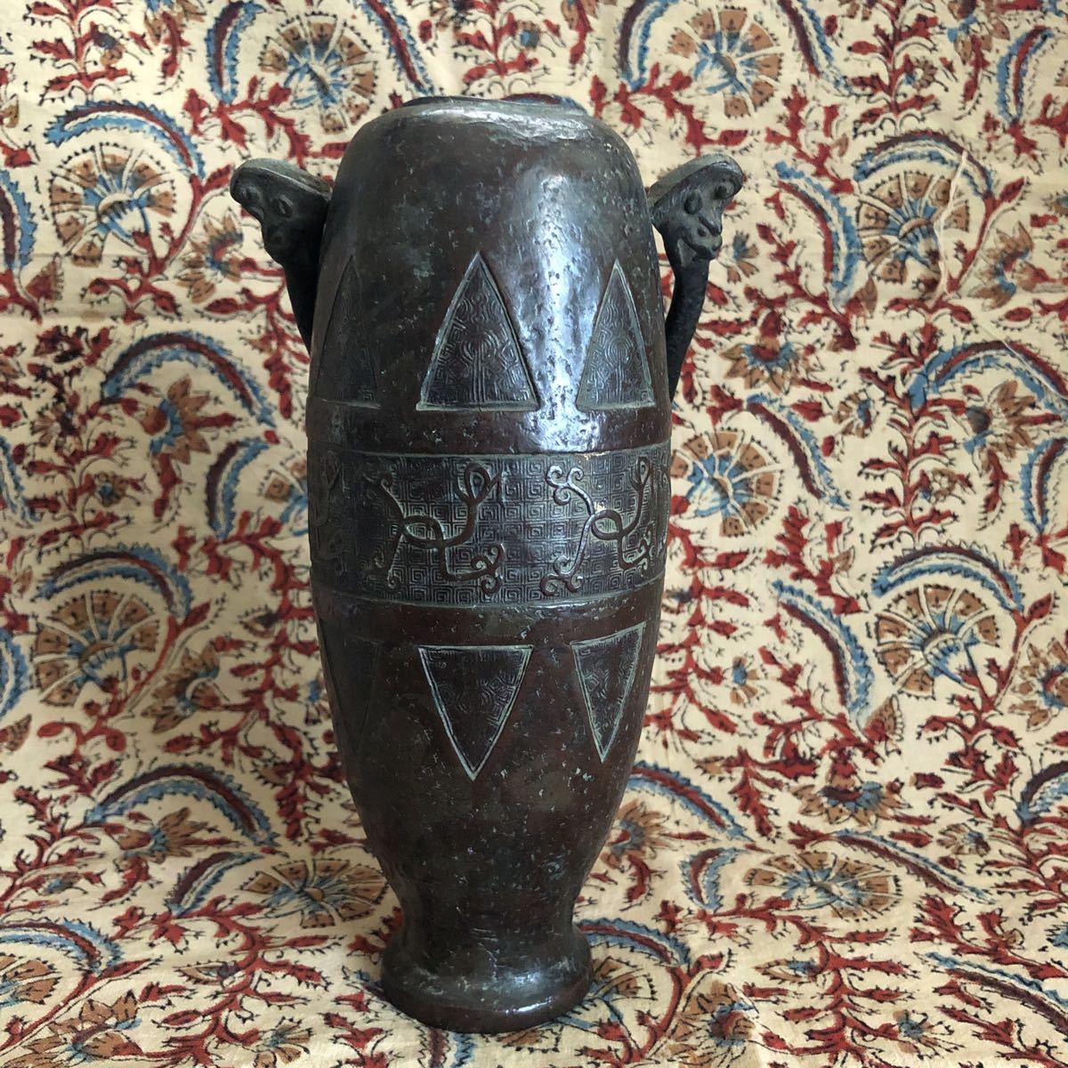 銅製 花入れ 行燈 古美術 古銅花入 | 京都寺町の骨董品