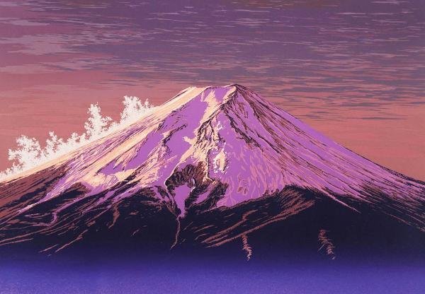 【真作】【WISH】小暮真望「黎明冨士」シルクスクリーン 約12号 大作 直筆サイン 　　〇人気版画家 日本版画会会長 #23093755_3