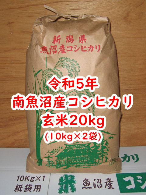 令和5年★新米★南魚沼産コシヒカリ★玄米20kg（10kg×2袋）★産地直送★